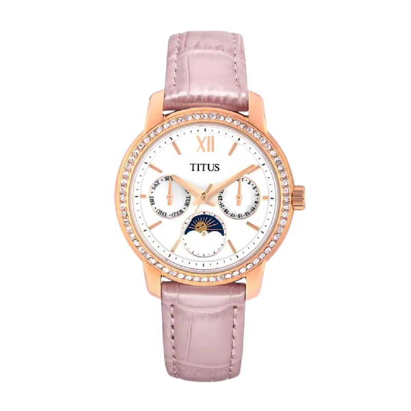 women's mechanical watches with gold accents -SOLVIL ET TITUS DEVOT W06-03263-006 MULTI-FUNCTION QUARTZ WOMEN WATCH