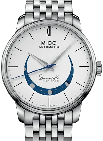 Men's Christmas Gift Dress Watches-Baroncelli Smiling Moon Gent White Ref. M027.407.11.010.01 Men's Christmas Gift Dress Watches-Baroncelli Smiling Moon Gent White Ref. M027.407.11.010.01