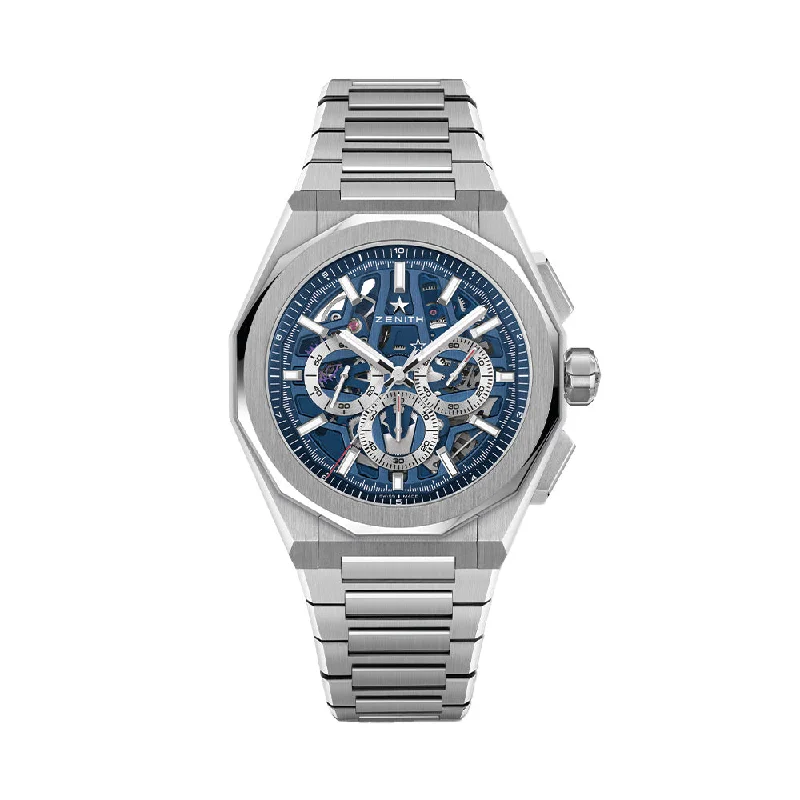 men's chronograph watches with alarm design -Defy Skyline Chronograph Skeleton 42mm - Blue on Bracelet men's chronograph watches with alarm design -Defy Skyline Chronograph Skeleton 42mm - Blue on Bracelet