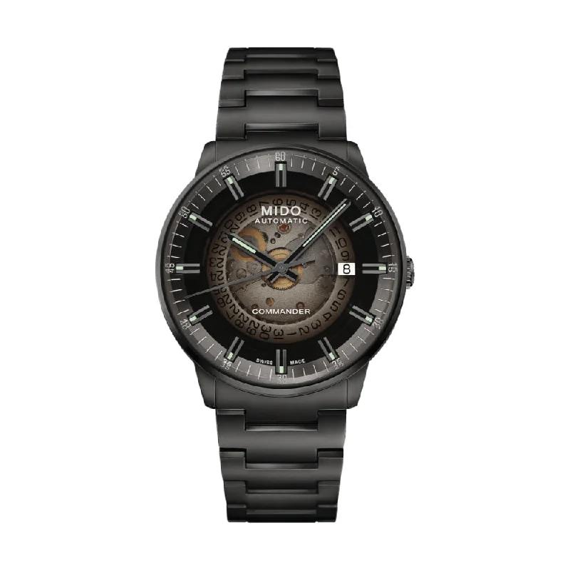men's pilot watches with tool-free strap change -Commander Gradient Black PVD