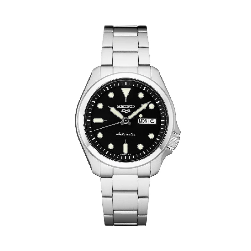 men's dive watches with dual time zone -SRPE55 5 Sports 40mm - Black on Bracelet