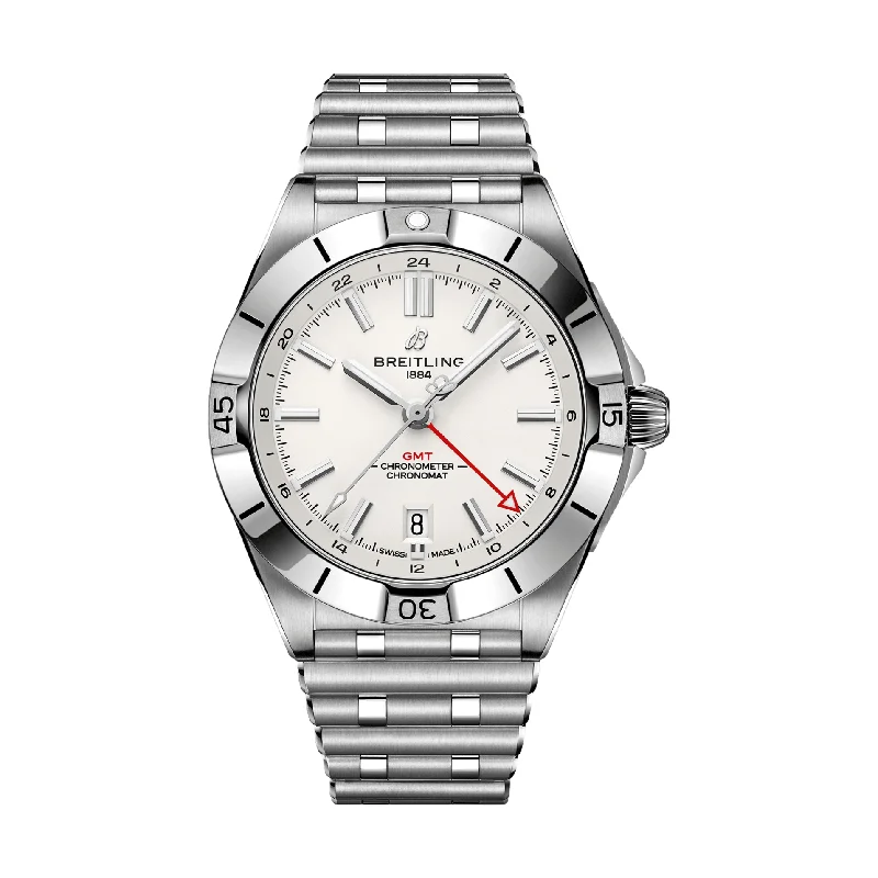 men's GMT watches with self-winding design -Chronomat Automatic GMT 40mm Stainless Steel - White men's GMT watches with self-winding design -Chronomat Automatic GMT 40mm Stainless Steel - White