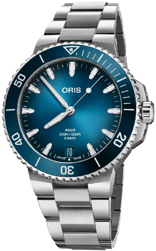men's mechanical watches with cyclops design -Oris Aquis Date Calibre 400 43.5mm