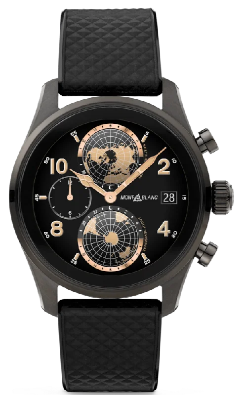 Mens Smart Watches Cadence Tracking-Montblanc Summit 3 Black Titanium Smartwatch