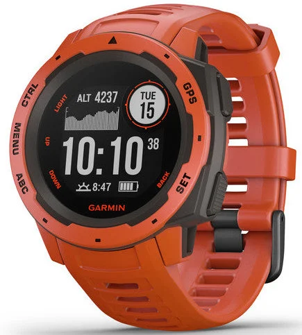 Mens Smart Watches ECG Monitoring-Garmin Watch Instinct Flame Red D