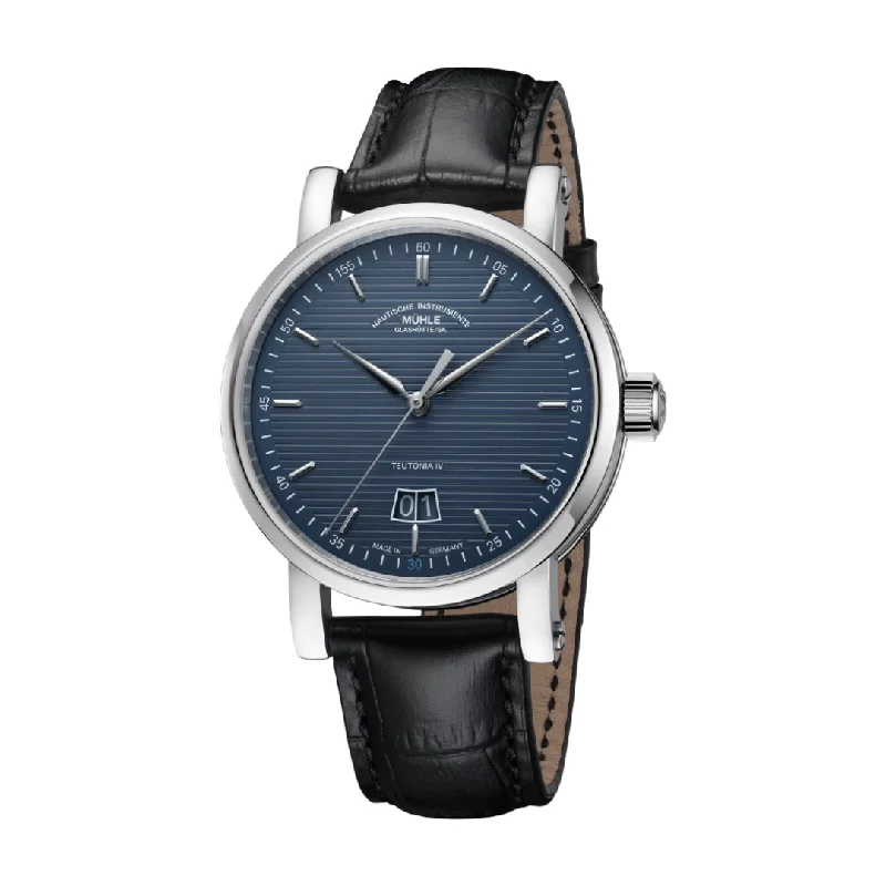 men's mechanical watches with backlight display function -MÜHLE-GLASHÜTTE TEUTONIA IV BIG DATE EDITION 1994 M1-44-75-1994-LB AUTOMATIC BLACK CROCODILE LEATHER STRAP MEN WATCH men's mechanical watches with backlight display function -MÜHLE-GLASHÜTTE TEUTONIA IV BIG DATE EDITION 1994 M1-44-75-1994-LB AUTOMATIC BLACK CROCODILE LEATHER STRAP MEN WATCH