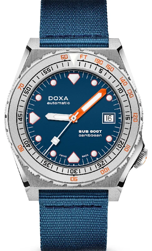 men's mechanical watches with stainless steel straps -Doxa SUB 600T Caribbean Nato