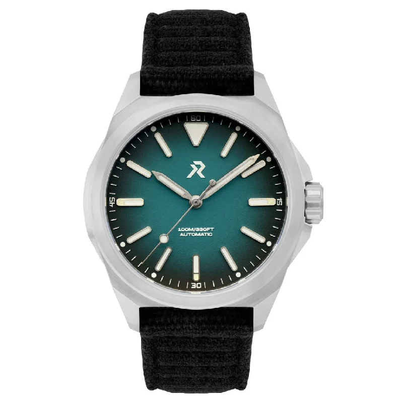 men's field watches with metal style straps -RZE Resolute Automatic Urban Teal