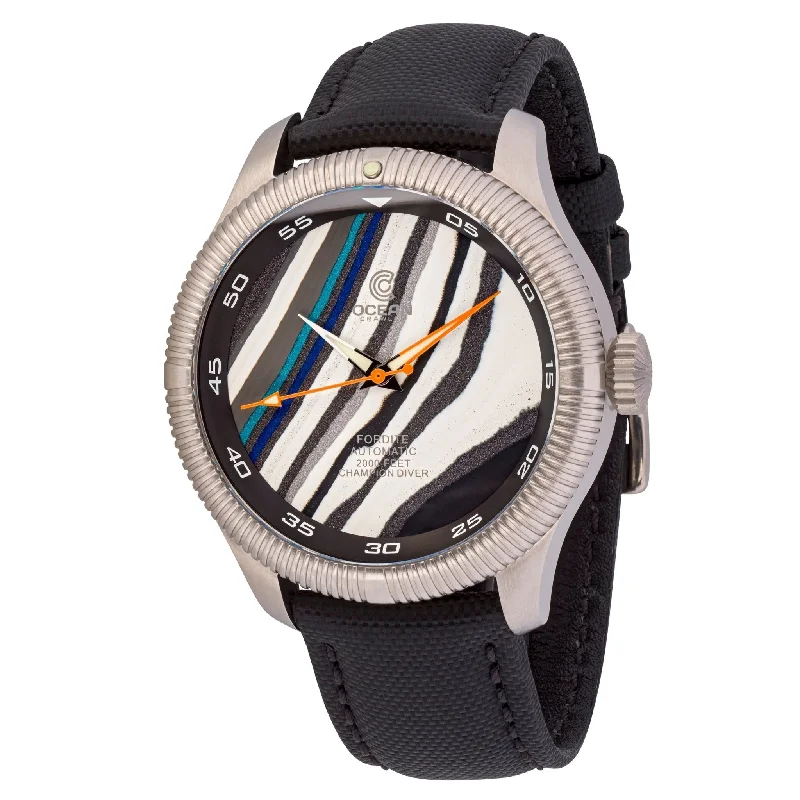 men's skeletonized automatic watch with a bracelet -Ocean Crawler Champion Diver Automatic Fordite Type C men's skeletonized automatic watch with a bracelet -Ocean Crawler Champion Diver Automatic Fordite Type C