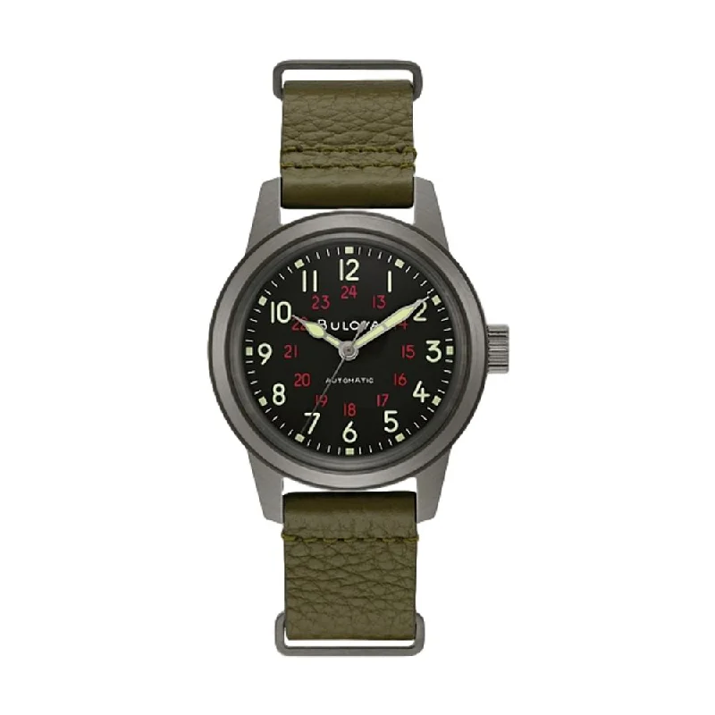 men's pilot watches with tool-free strap change style -Hack Watch Black Dial