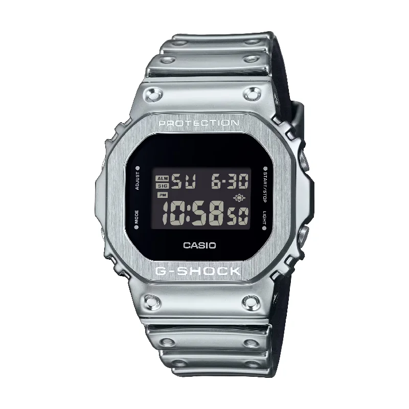 men's Cartier automatic design watches -CASIO G-SHOCK G-STEEL GM-5600YM-8DR FINE METALLIC DIGITAL SILVER WATCH