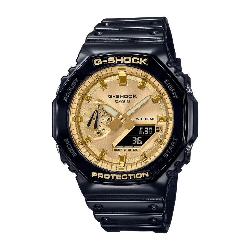 men's digital watches with double-domed style design -CASIO G-SHOCK GA-2100GB-1ADR ANALOG-DIGITAL BLACK GOLD WATCH men's digital watches with double-domed style design -CASIO G-SHOCK GA-2100GB-1ADR ANALOG-DIGITAL BLACK GOLD WATCH