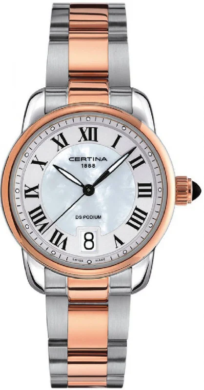 women's Certina triple time zone design watches -Certina DS Podium Lady Quartz