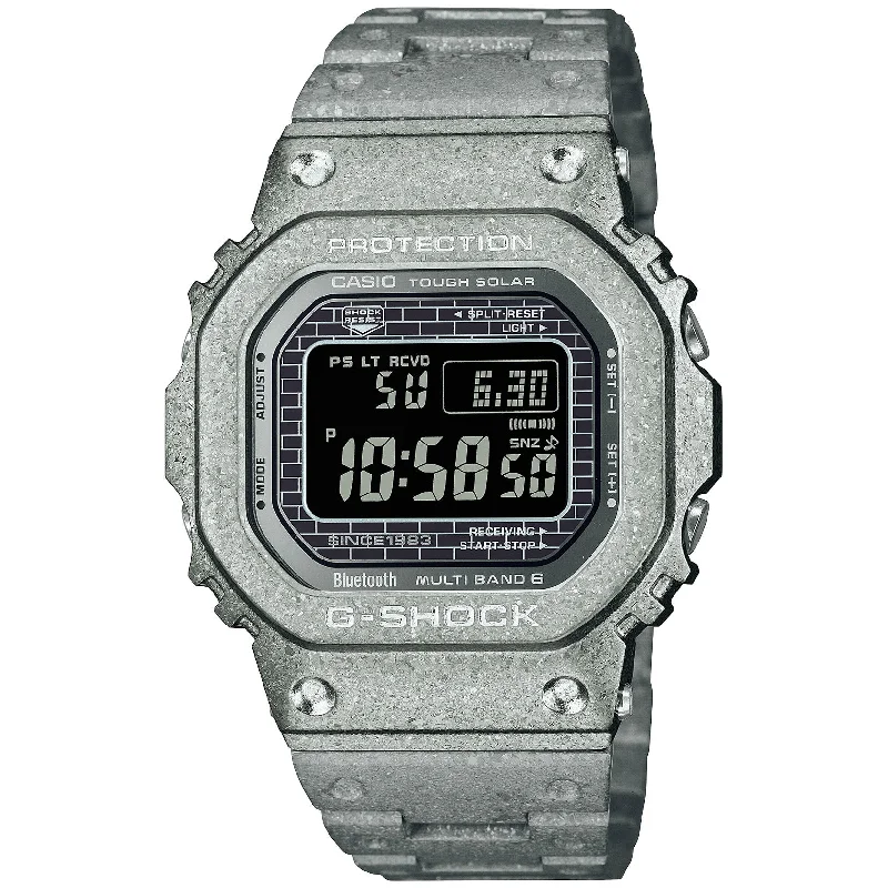 buy men's skeletonized watches for daily use -G-Shock GMWB5000 40th Anniversary Project Team Tough Silver Limited Edition