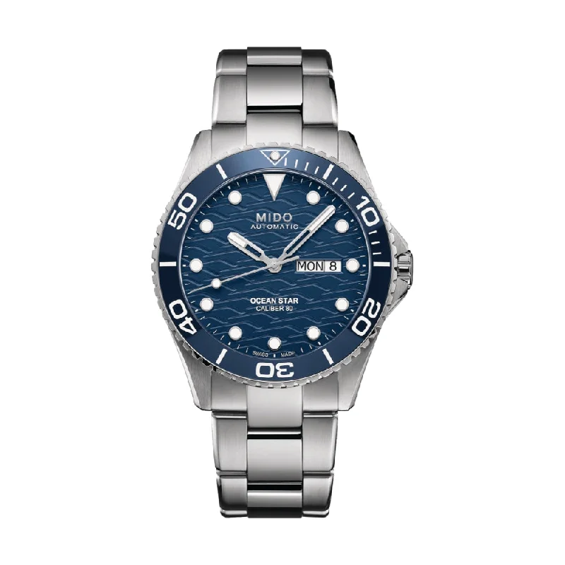 men's chronograph watches with moon phase design -Ocean Star 200C Blue