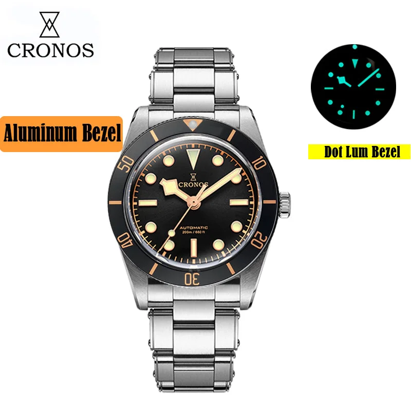 men's dive watches with monogram engraving -Cronos 37mm Vintage Diver Watch L6033