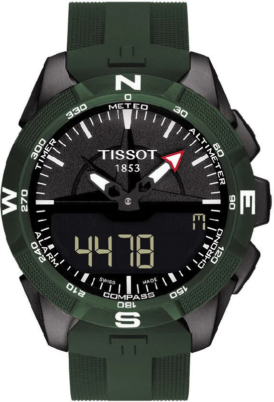 Smart Watches for Mens Fitness Tracking-Tissot Watch T-Touch Solar II Green D