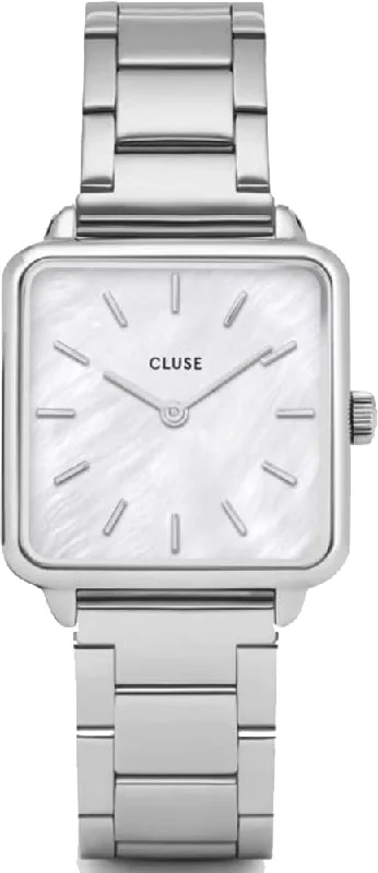 women's mechanical watches with rubber style straps -Cluse La Tetragone Ladies