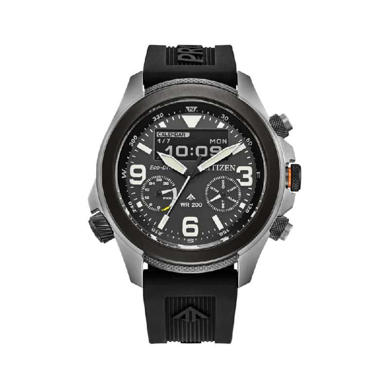 men's digital watches with rubber style straps -Promaster Land U822 Eco-Drive 43.9mm - Black men's digital watches with rubber style straps -Promaster Land U822 Eco-Drive 43.9mm - Black