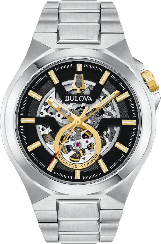 men's mechanical watches with SuperLuminova design -Bulova Maquina Mens