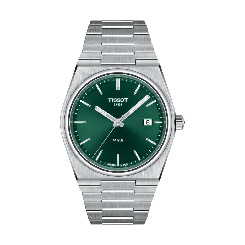 affordable men's GMT watches -PRX Quartz 40mm - Green on Bracelet