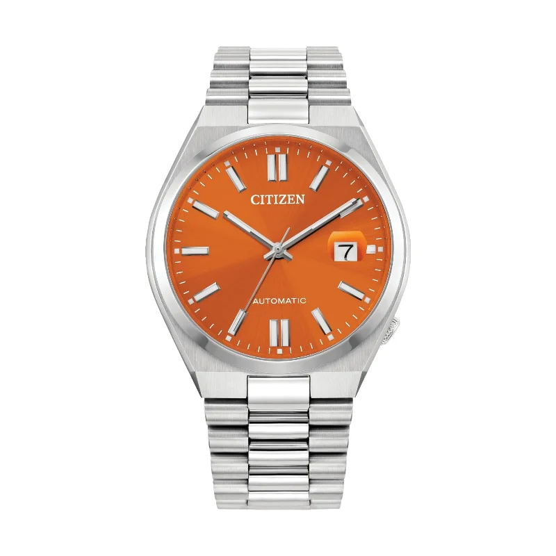 men's digital watches with tide display -Tsuyosa Orange Dial, 40 mm