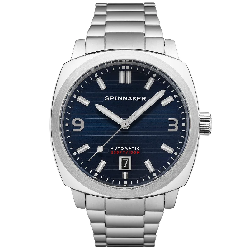 men's skeletonized watch designs -Spinnaker Hull Automatic Riviera Aegean Blue