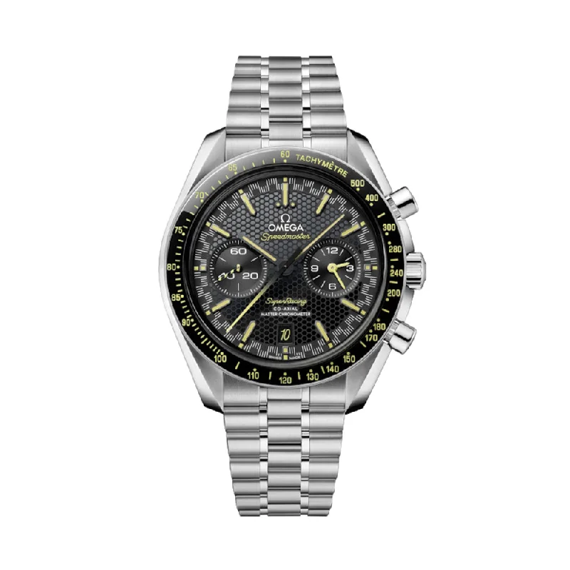 men's GMT watches with manual style design -Speedmaster Super Racing Master Chronometer 44.25mm - Black on Bracelet