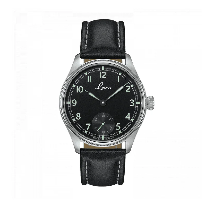 dress-shoes harmony-Navy Bremerhaven Handwinding 42.5mm - Black on Leather Strap
