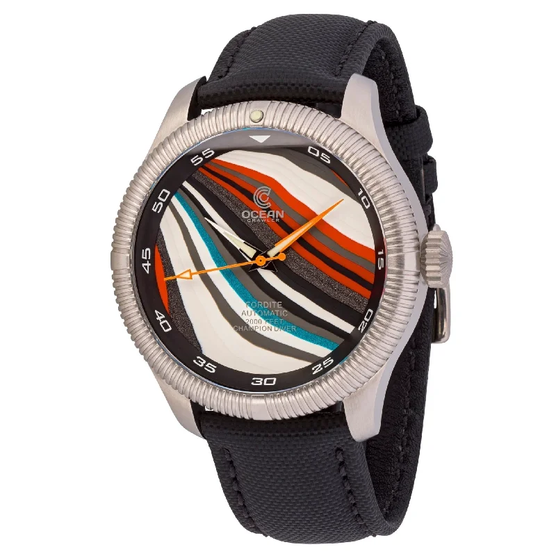 modern men's skeletonized timepieces -Ocean Crawler Champion Diver Automatic Fordite Type A modern men's skeletonized timepieces -Ocean Crawler Champion Diver Automatic Fordite Type A