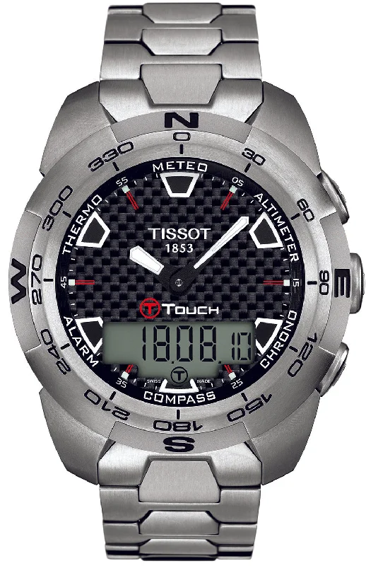 Mens Smart Watches Engraved-Tissot Watch T-Touch Expert Titanium