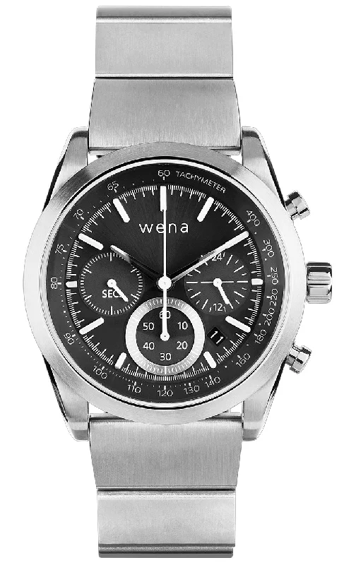 Mens Smart Watches Quick Charging-Wena Watch Wrist Pro With Silver Solar Chronograph Face Mens Smart Watches Quick Charging-Wena Watch Wrist Pro With Silver Solar Chronograph Face