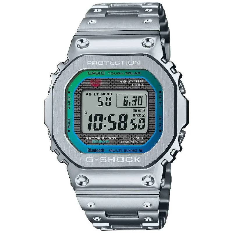 men's skeletonized timepieces with minimalist design -G-Shock GMWB5000 40th Anniversary Full Metal Solar Silver