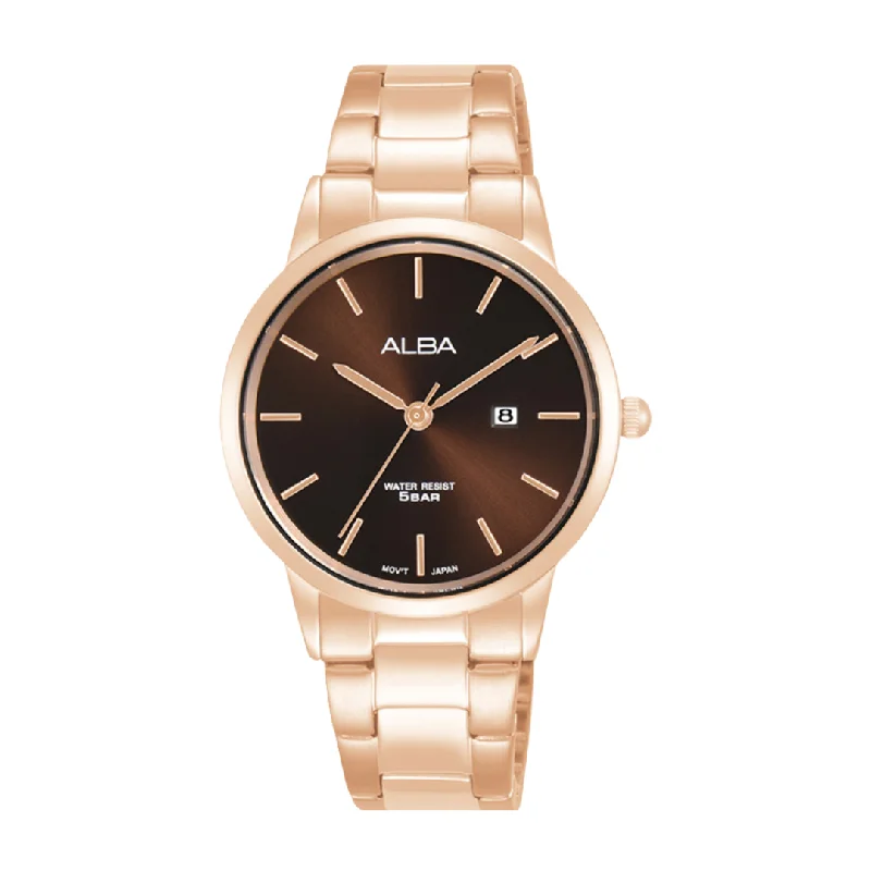 women's mechanical watches with intricate design -ALBA AH7BU4X FASHION QUARTZ 3 HANDS DATE WOMEN WATCH