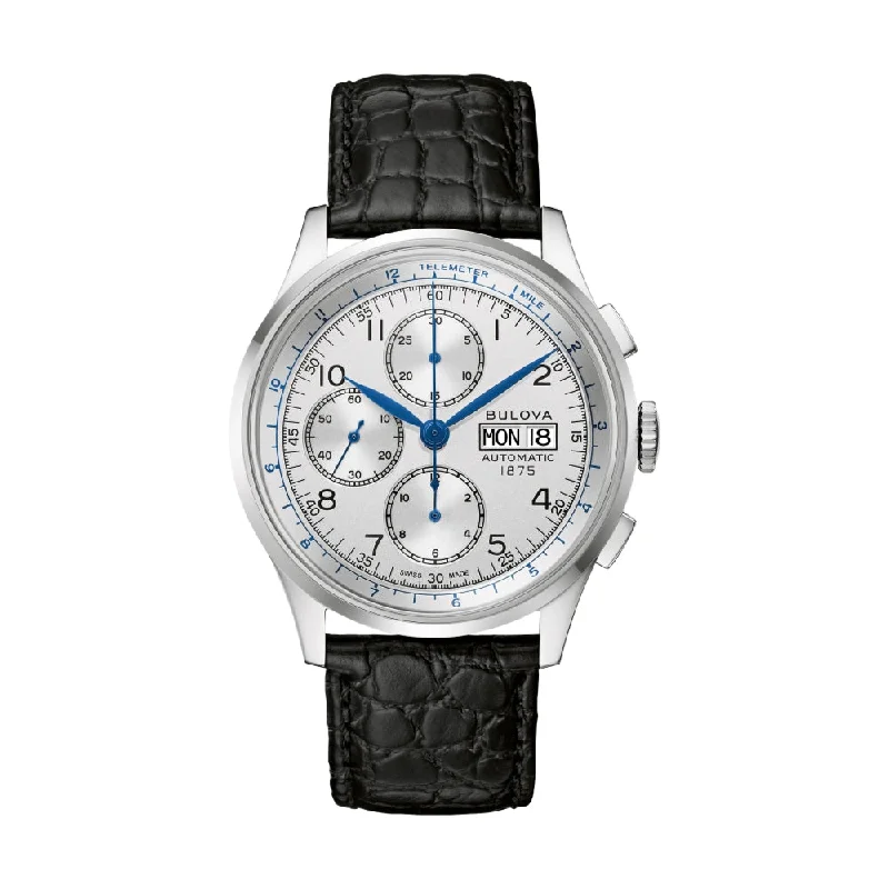 men's hand-wound pilot watches -Limited Edition Chronograph Silver Dial
