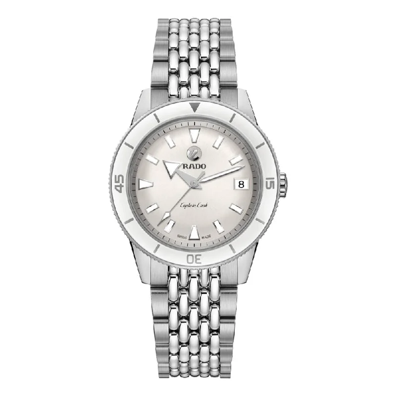men's pilot watches with nylon style straps -Captain Cook Automatic White Dial