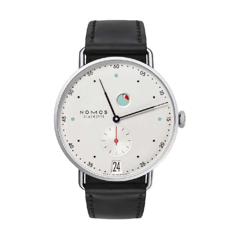 Tissot-LeLocle inspired-Metro 37mm - White Silver-Plated on Leather Strap