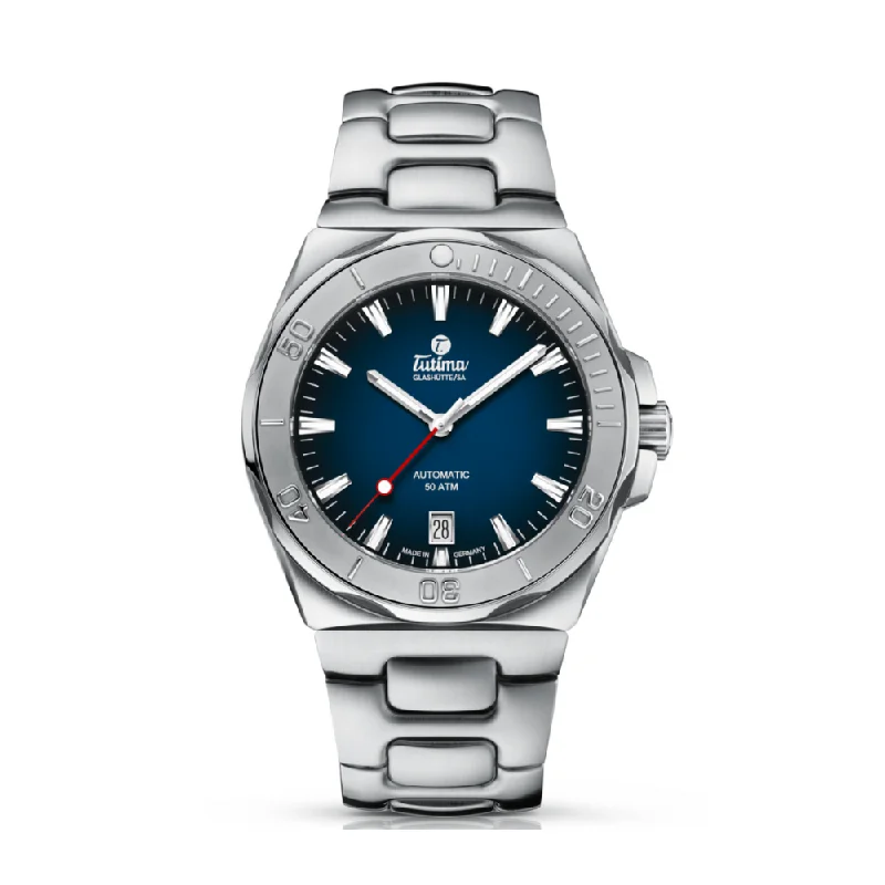 men's Seiko LED light design watches -TUTIMA GLASHÜTTE M2 SEVEN SEAS 6156-04 AUTOMATIC MEN WATCH