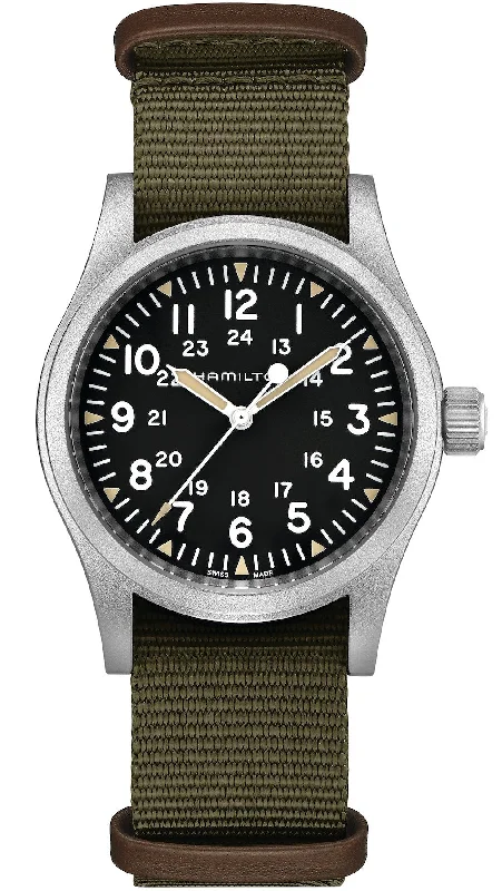 men's mechanical watches with stopwatch display function -Hamilton Khaki Field Mechanical