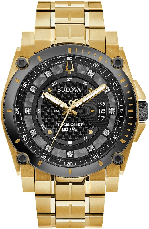 men's mechanical watches with logo engraving display function -Bulova Precisionist Mens