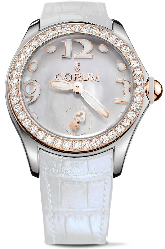 women's Corum custom engraving watches -Corum Watch Bubble Mother of Pearl Ladies White Diamond