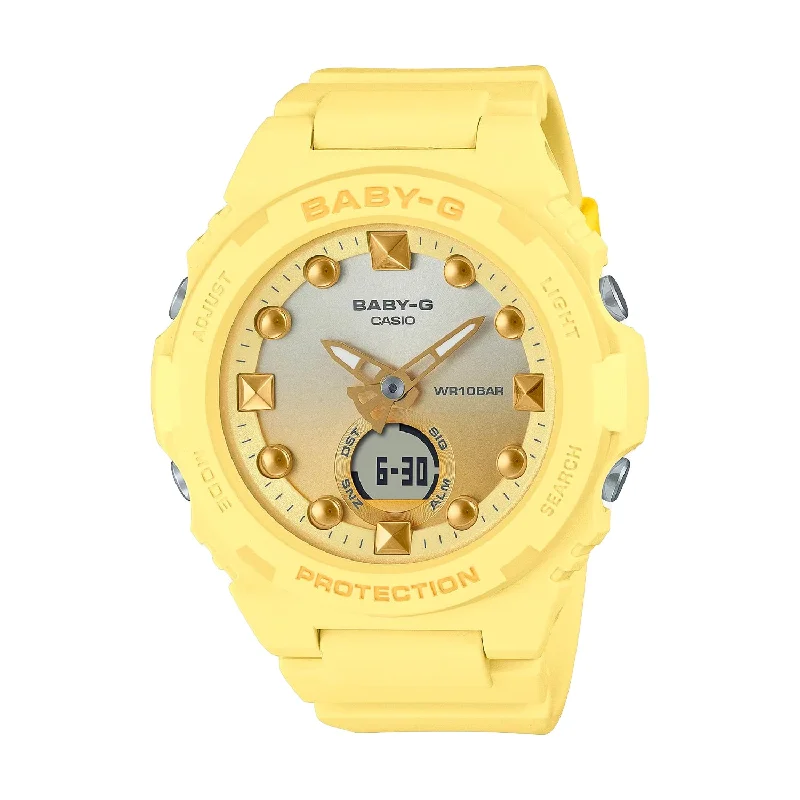 women's Casio sporty watches -CASIO BABY-G BGA-320-9ADR YELLOW WOMEN WATCH