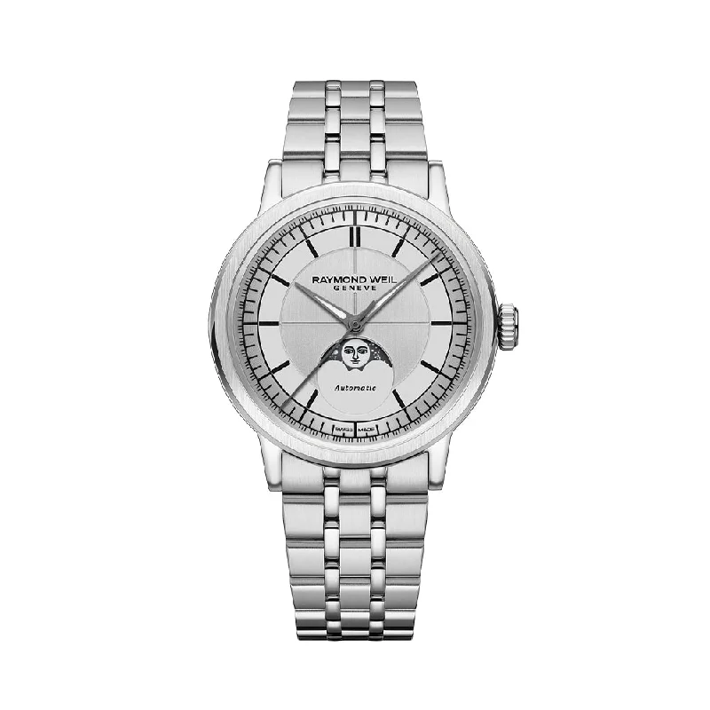 men's pilot watches with water-resistant design -Millesime Automatic Moonphase 39.5mm - Silver on Bracelet men's pilot watches with water-resistant design -Millesime Automatic Moonphase 39.5mm - Silver on Bracelet
