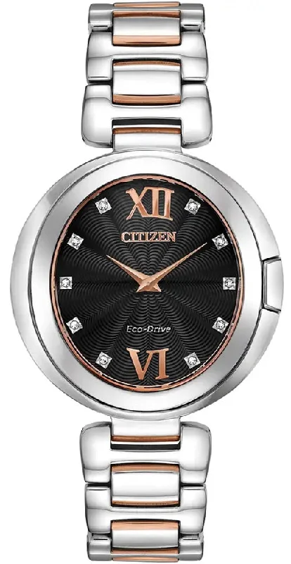 women's Citizen leather strap watches -Citizen Capella Diamond Ladies D