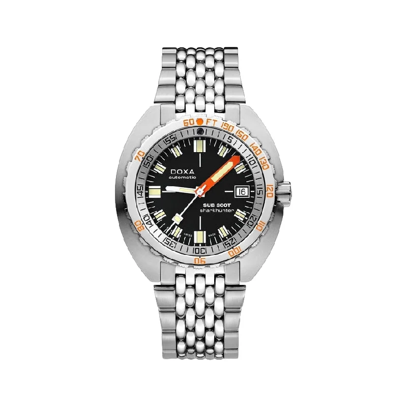 vintage-enthusiast dress-Sub 300T Sharkhunter Black Dial on Bracelet, 42.5mm