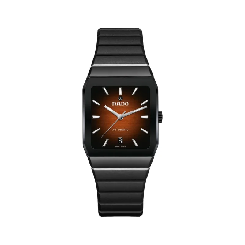 men's field watches with minimalist style design -Anatom Automatic 32.5mm - Cognac on Rubber/Ceramic Strap