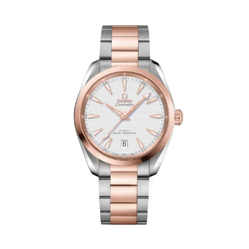 men's dive watches with unidirectional bezel -Seamaster Aqua Terra 150M Co-Axial Master Chronometer Sedna™ Gold and Steel 38mm ‑ Silver on Bracelet men's dive watches with unidirectional bezel -Seamaster Aqua Terra 150M Co-Axial Master Chronometer Sedna™ Gold and Steel 38mm ‑ Silver on Bracelet