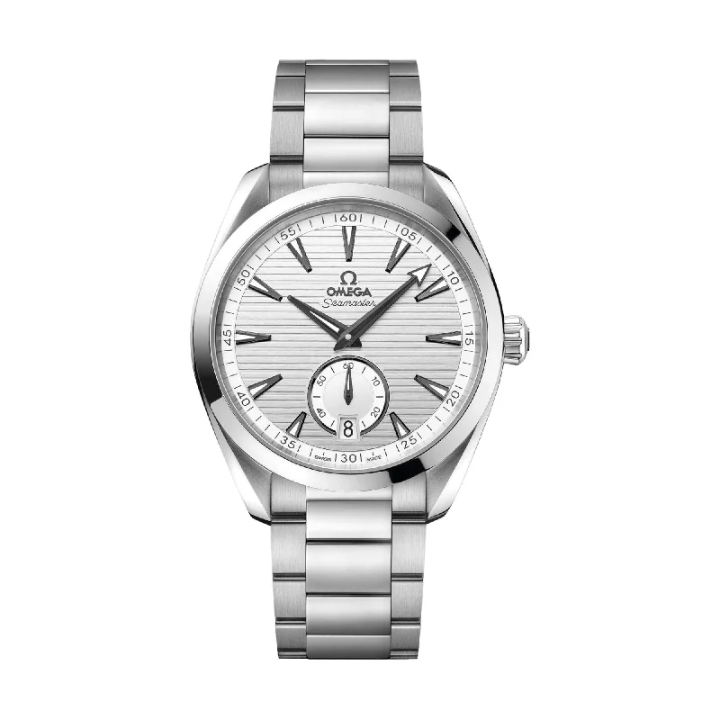 men's chronograph watches with metal style straps -Seamaster Aqua Terra 150M Co-Axial Master Chronometer Small Seconds 41mm - Silver on Bracelet men's chronograph watches with metal style straps -Seamaster Aqua Terra 150M Co-Axial Master Chronometer Small Seconds 41mm - Silver on Bracelet