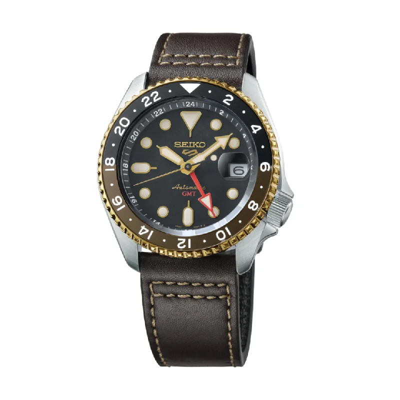 men's Seiko alarm watches -SEIKO 5 SPORTS SSK036K1 AUTOMATIC G.M.T. MEN WATCH