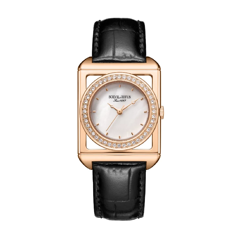 women's mechanical watches with rubber style straps for water sports -SOLVIL ET TITUS THE LETTER W06-03302-003 3 HANDS QUARTZ LEATHER WOMEN WATCH women's mechanical watches with rubber style straps for water sports -SOLVIL ET TITUS THE LETTER W06-03302-003 3 HANDS QUARTZ LEATHER WOMEN WATCH